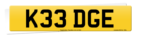 Registration number K33 DGE